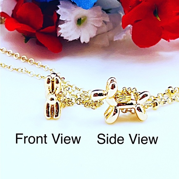 Gold Balloon Dog Necklace w/Choice of Chain, Dog Lovers Gift, NWT, Gift Box - Picture 6 of 8